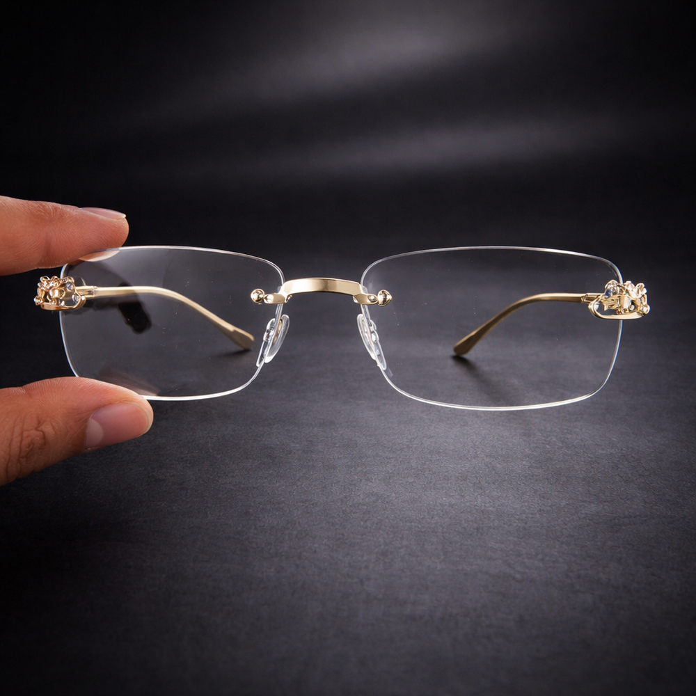 Gafas de Sol Doradas Sin Montura
