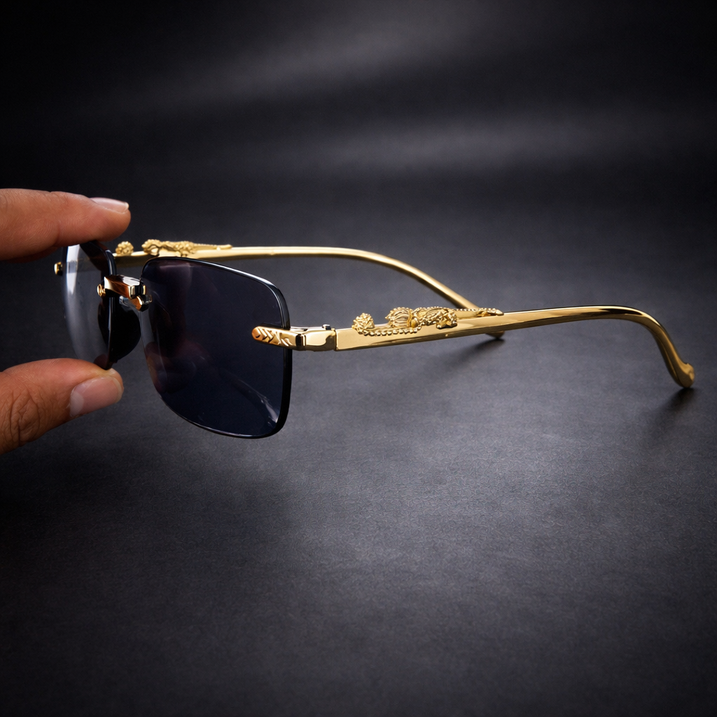 Gafas de Sol Doradas Sin Montura